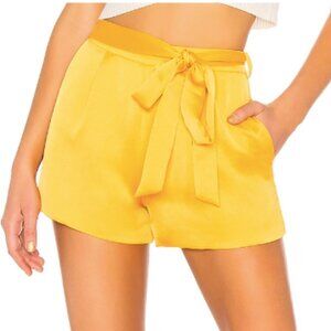 L'Academie The Londyn Short in Yellow Satin sz XS